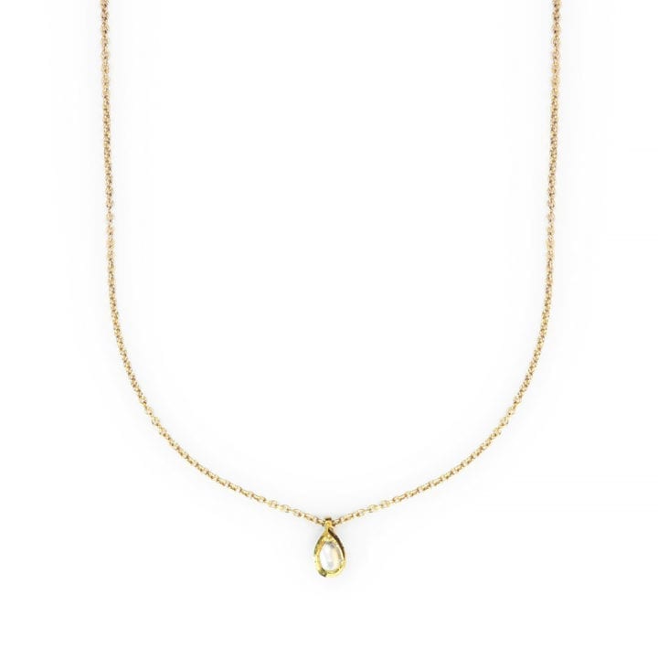 14k Gold Pearl Tear Delicate Necklace