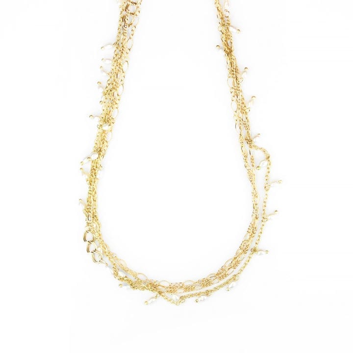 Pearl Mixed Chain Long Necklace