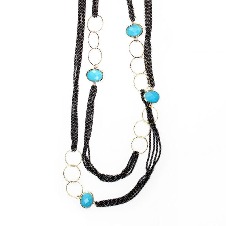 Turquoise stardust rolo xl necklace