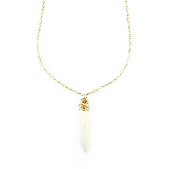 Howlite Hand Wrapped Spear Short Necklace