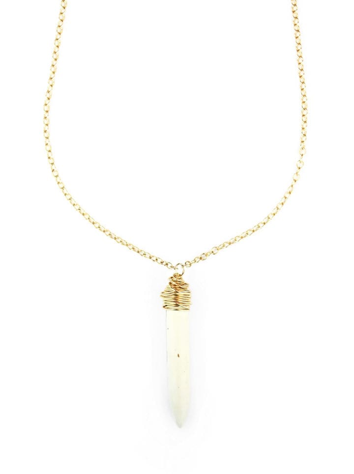 Howlite Hand Wrapped Spear Short Necklace