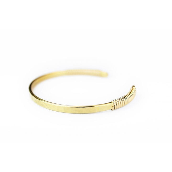 Signature Double Wrapped Hammered Cuff Bangle