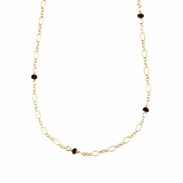 Wood signature filigree layering necklace