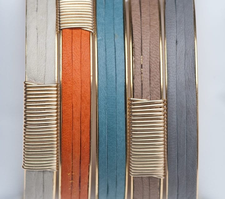 Element Leather Channel Bangles - Image 2