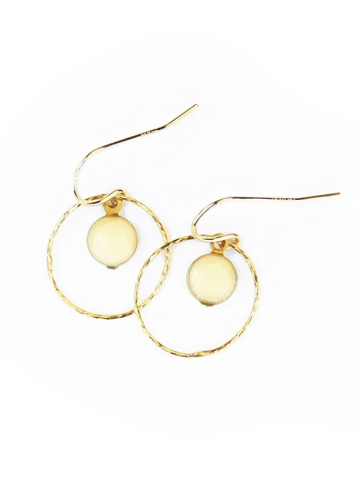 Ivory Single Stardust Drop Earrings