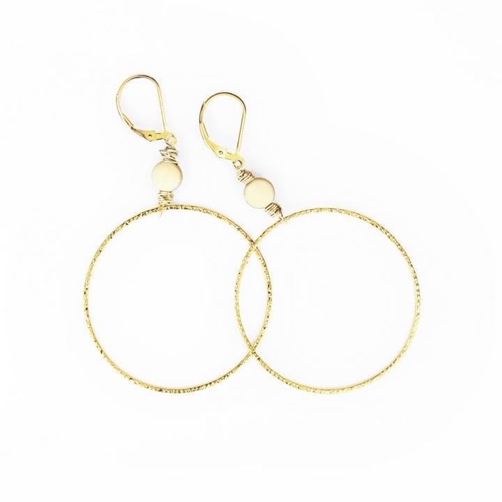 Ivory Hammered Hoops