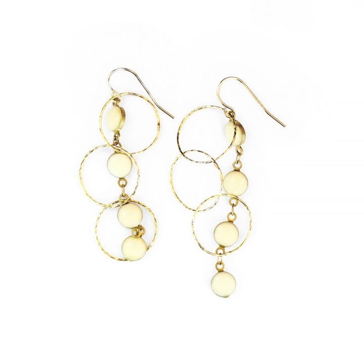 Ivory Triple Stardust Drop Earrings