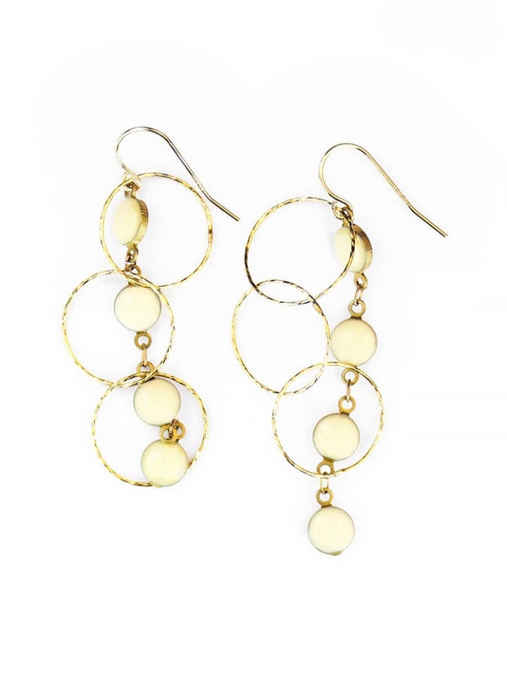 Ivory Triple Stardust Drop Earrings