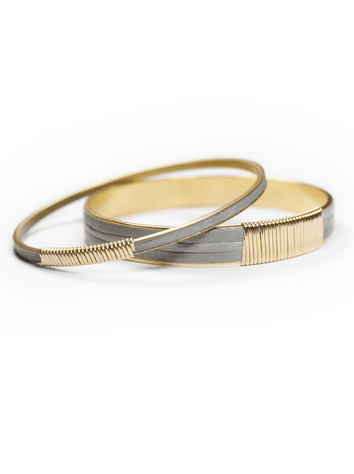 Storm Leather Channel Bangle