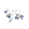 Kyanite Pave Diamond Classic Charm Huggies - Silver