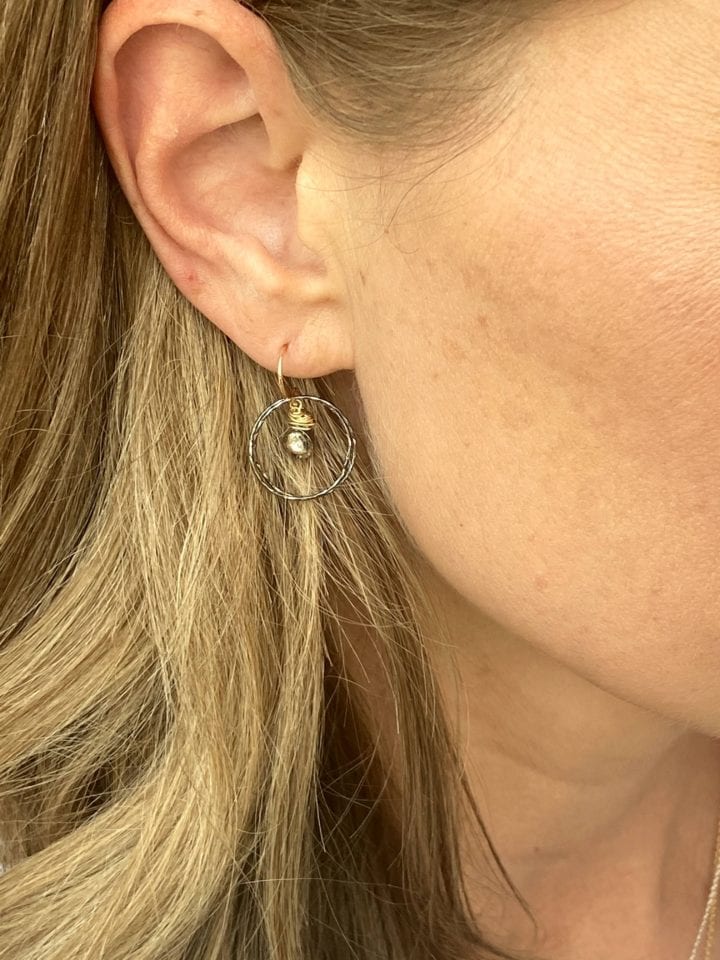 Rose Cut Diamond Stardust Halo Drop Earrings - Image 2