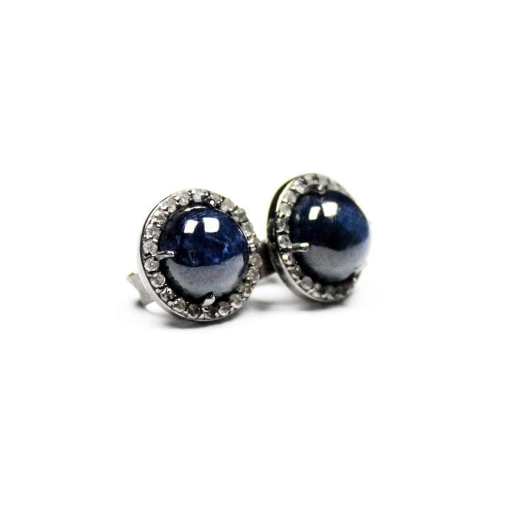 Sapphire Pave Round Studs