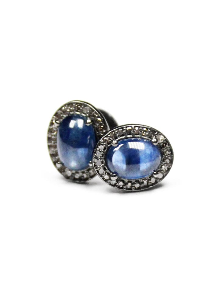 Kyanite Pave Oval Studs