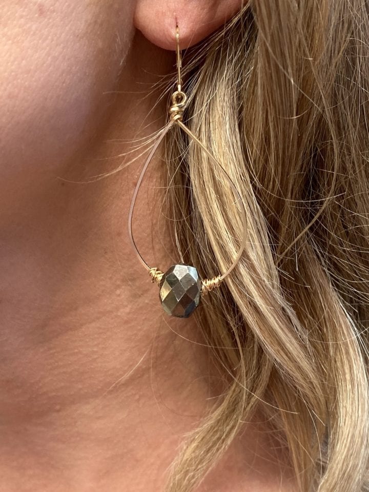 Pyrite Unedged Oval Wrapped Hoops - Image 2