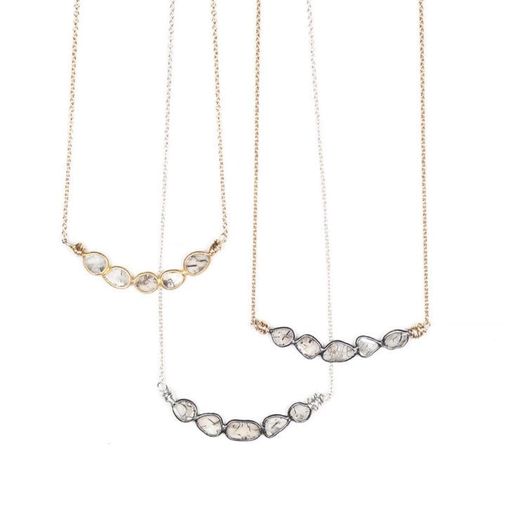 Diamond Slice U Delicate Necklace