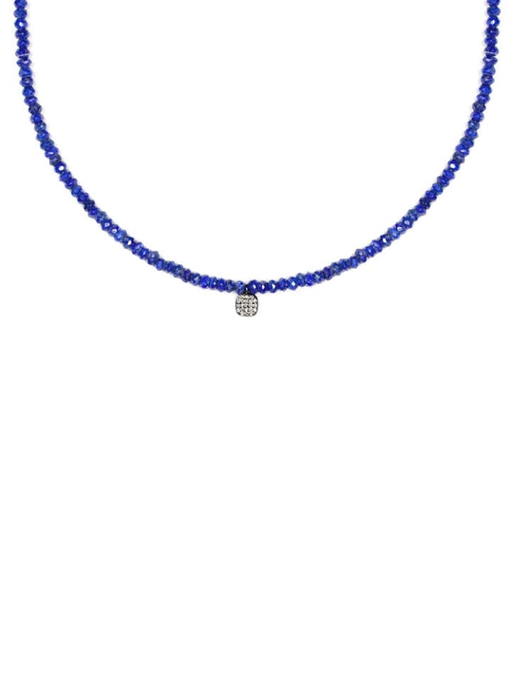 Lapis Pave Cushion Cut Strung Short Necklace