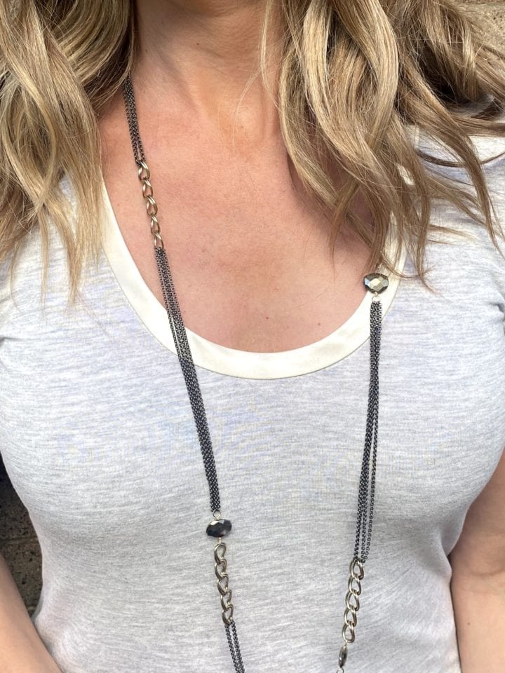Pyrite Antique & Rolo Long Necklace - Image 3