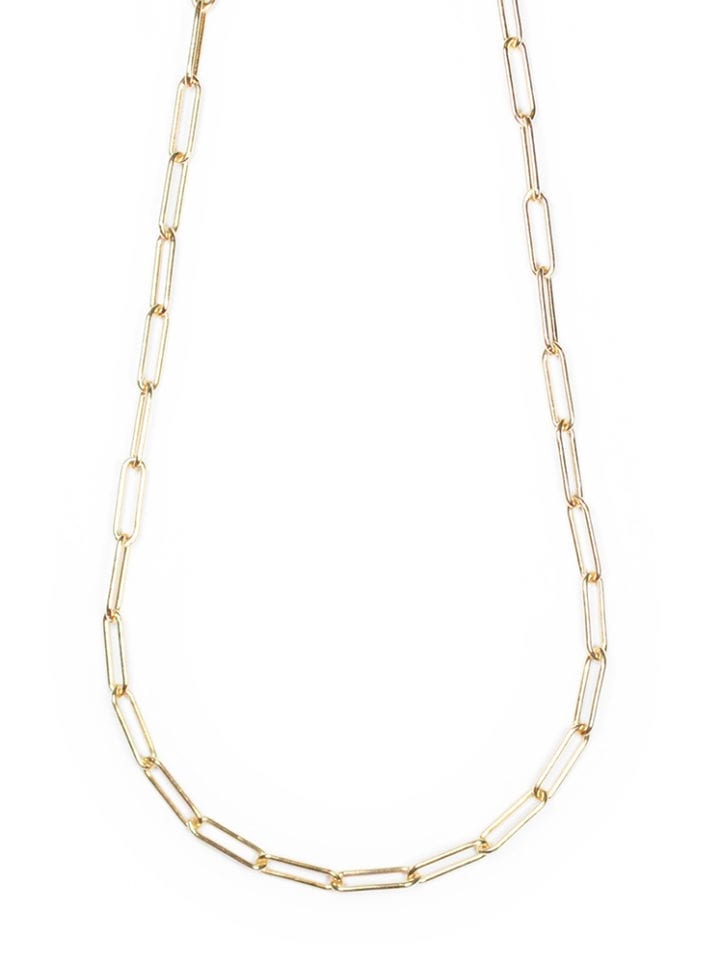 Large Paperclip Signature Necklace - Gold