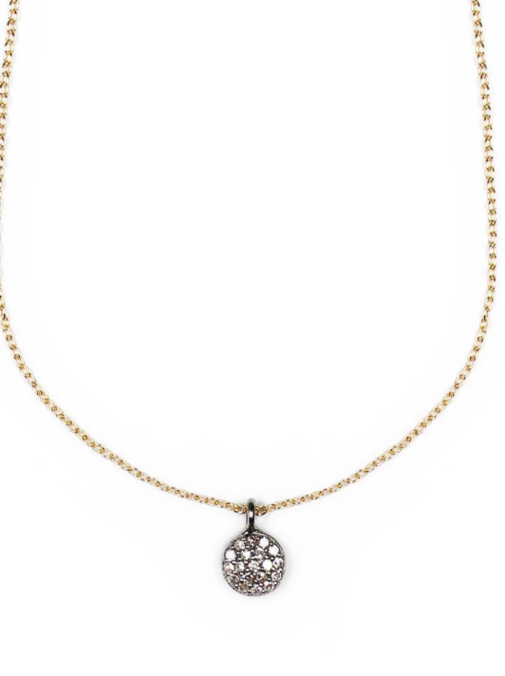 Pave Diamond Coin Delicate Necklace