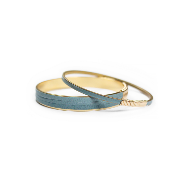 Sage Channel Bangles - 14k gold filled handcrafted jewelry