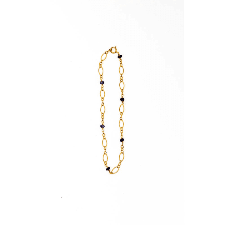 Iolite & Gold Filigree Anklet