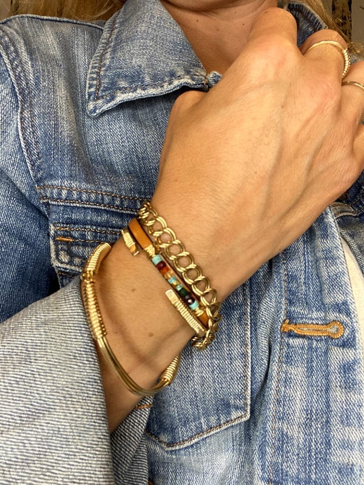 Rainbow Leather Magnetic Clasp Bracelet - Image 3