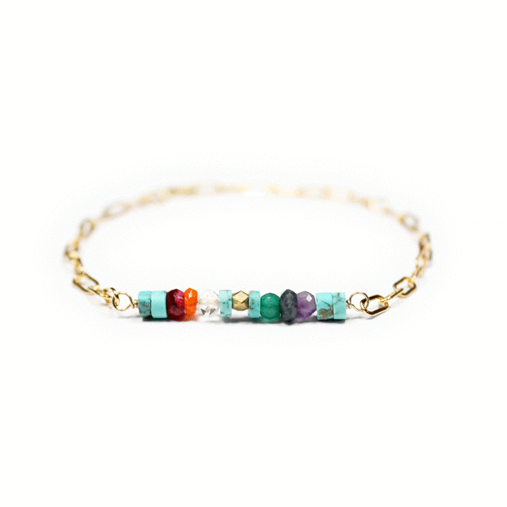 Turquoise-Rainbow-Paperclip-Bracelet