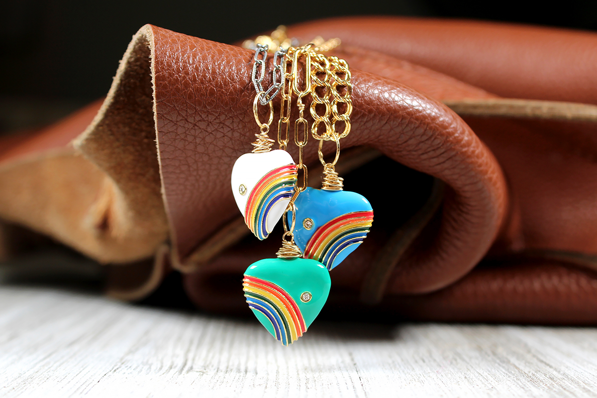 Rainbow Color Enamel Chain, multicolor bulk chain