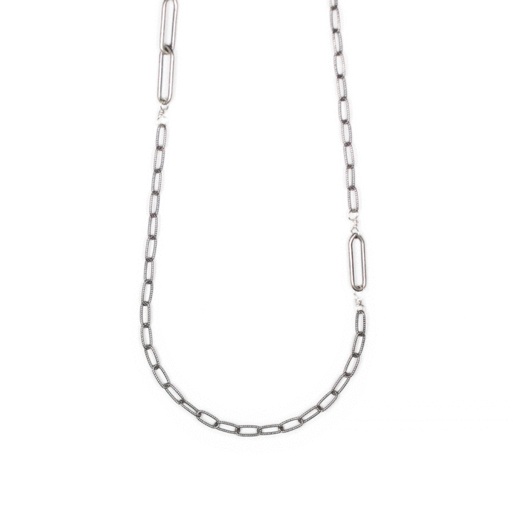 -Ant-Silver-Gold-Multi-Paperclip-Layering-Necklace