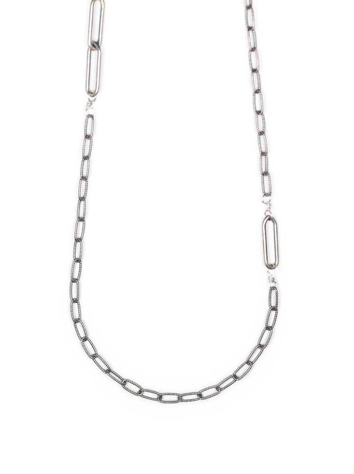 -Ant-Silver-Gold-Multi-Paperclip-Layering-Necklace