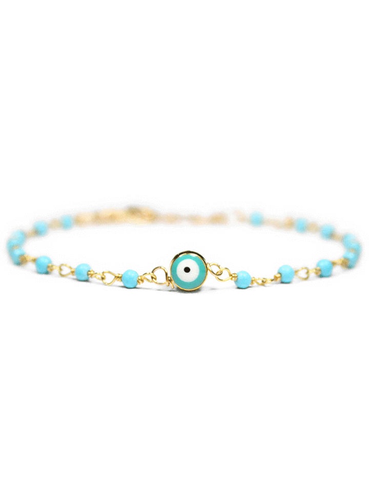 Evil Eye Turquoise Rosary Bracelet