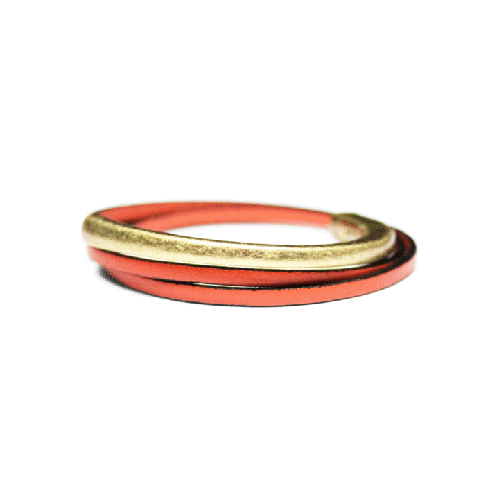 Coral Thin Triple Wrap Bracelet