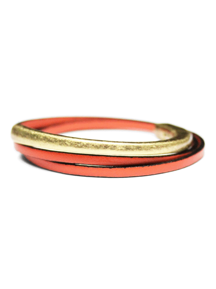 Coral Thin Triple Wrap Bracelet