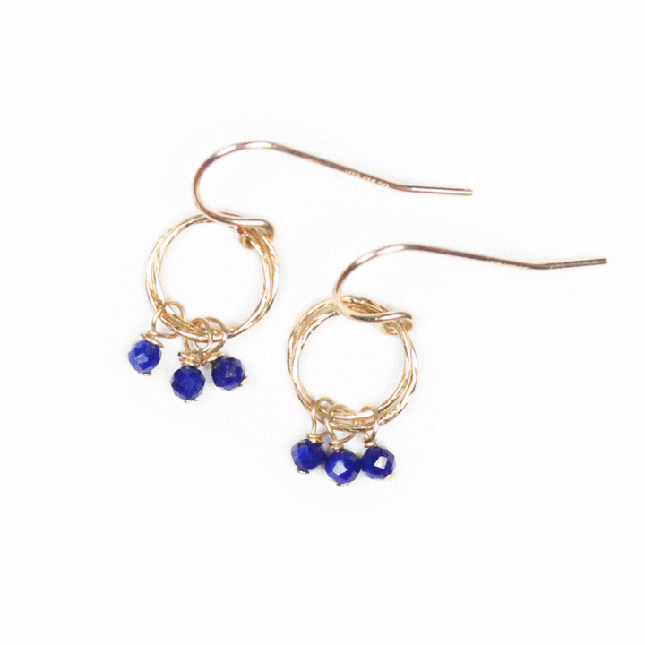 Lapis Stardust Delicate Drop Earrings