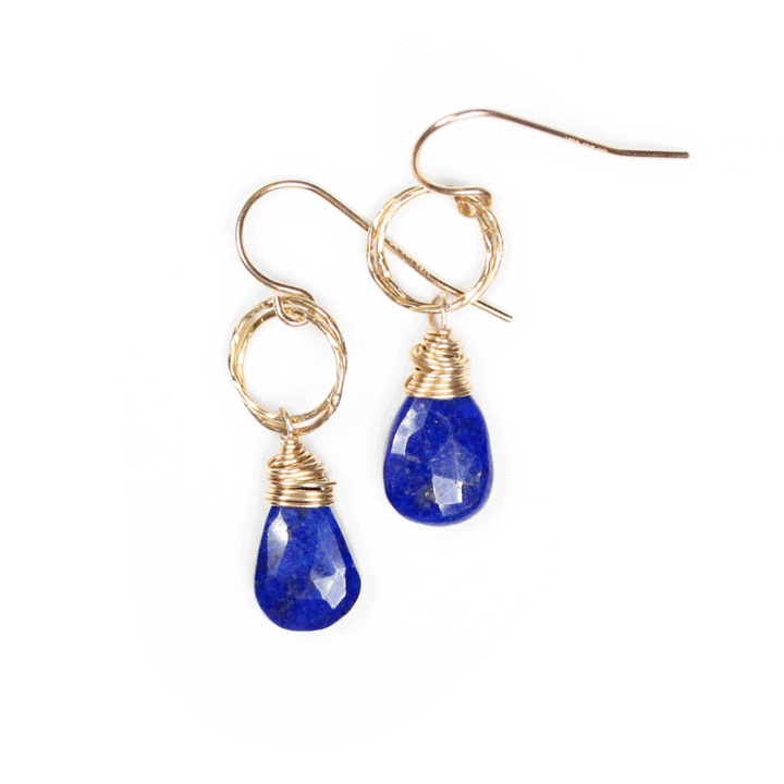 Lapis Stardust Drop Delicate Earrings