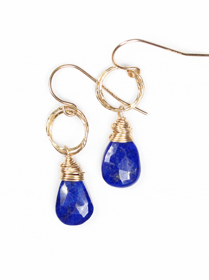 Lapis Stardust Drop Delicate Earrings