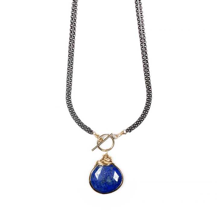 Lapis Togge Necklace Can be Worn two lengths