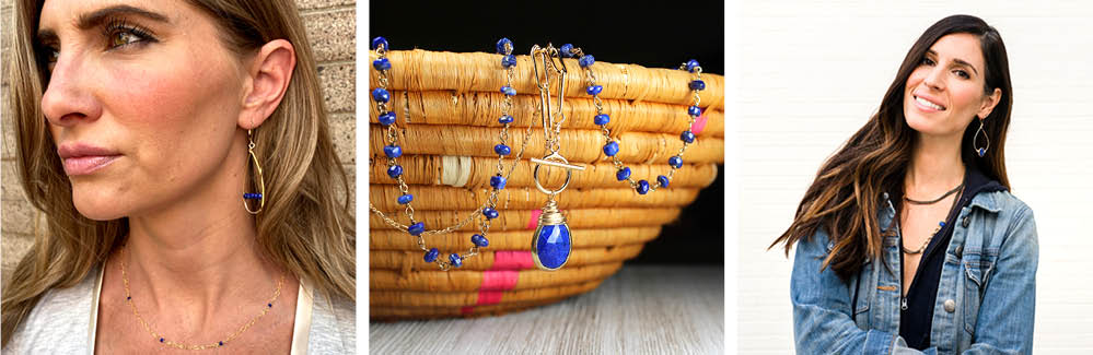 Lapis handcrafted jewelry. Made in usa. Bloom Jewelry