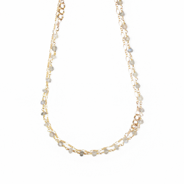 Labradorite gold filled extra long necklace | Handcrafted jewelry in Denver, CO
