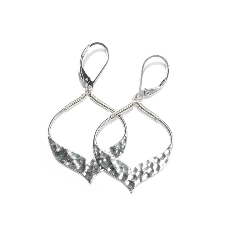 Silver Hammered Arabesque Hammered Hoops