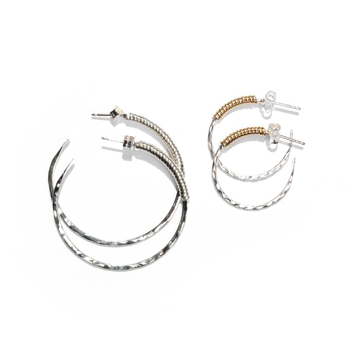 Gold & Silver Eclipse Hoops | Bloom Jewelry handcrafted in USA