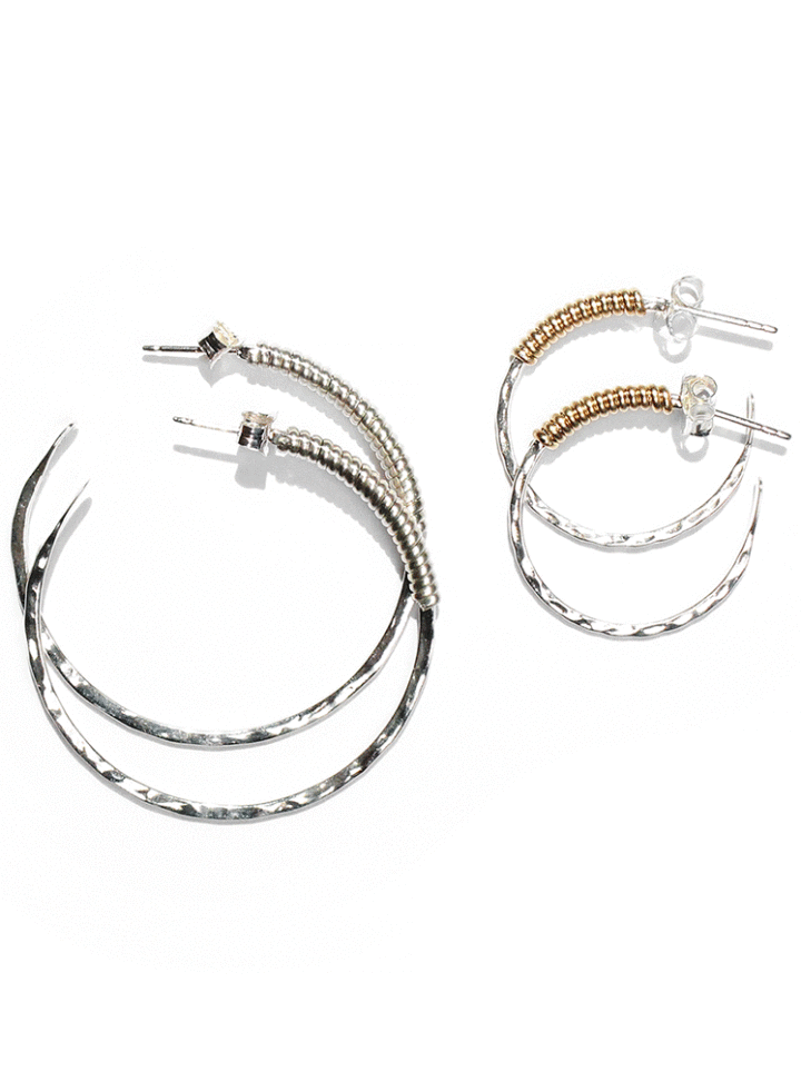 Gold & Silver Eclipse Hoops | Bloom Jewelry handcrafted in USA