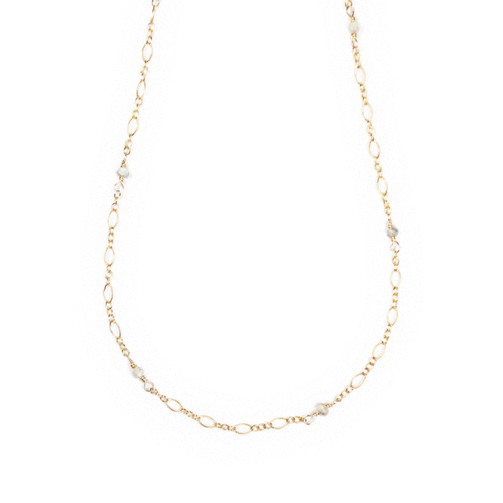 Labradorite Gold Filled Filigree Layering Necklace