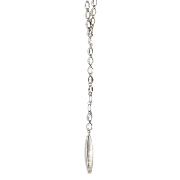 Silver Brushed Galleria Signature Y Necklace