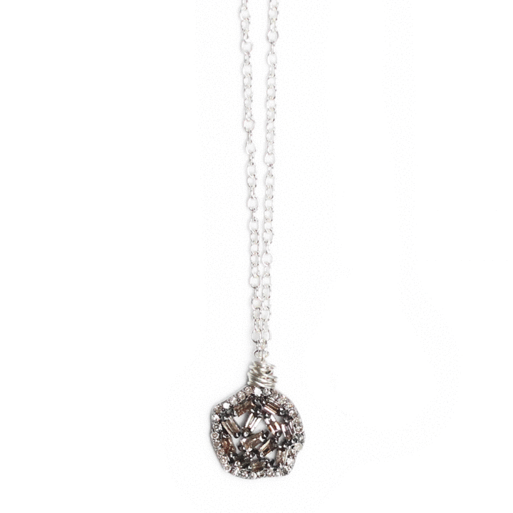Baguette Diamond Freeform Ornate Delicate Necklace | Bloom Jewelry handcrafted jewelry in Denver