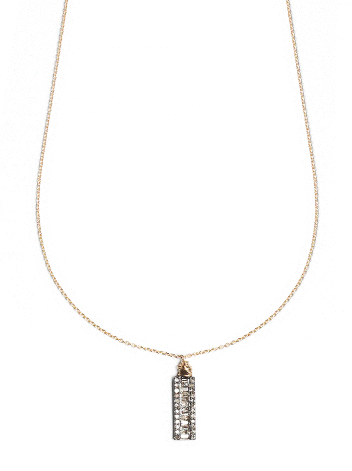 Baguette Diamond Pave Diamond Delicate Handcrafted Necklace