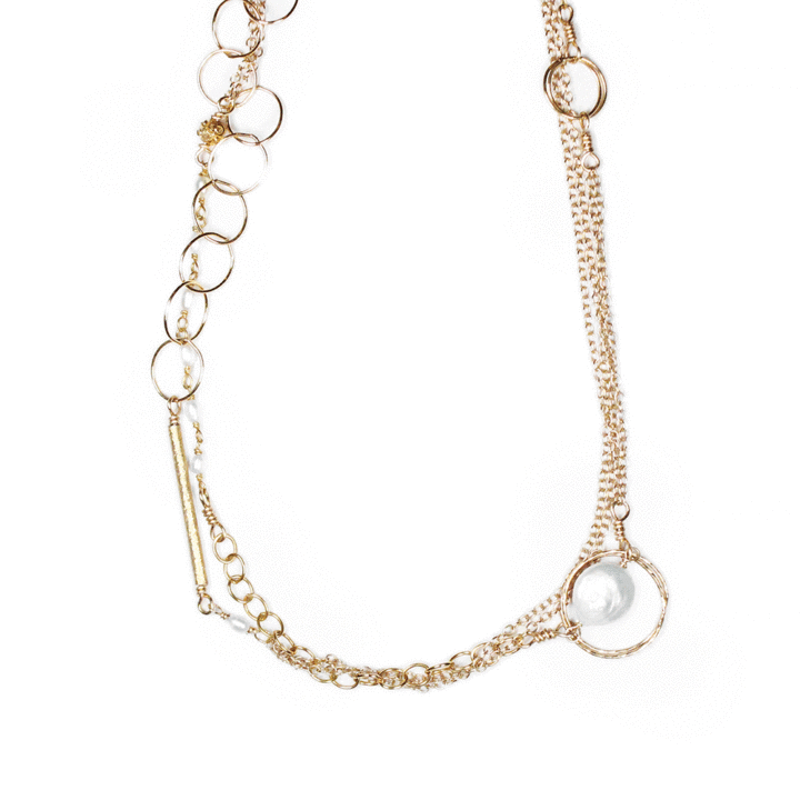 Pearl 14k Gold Filled Long Necklace Handcrafted in Denver, CO