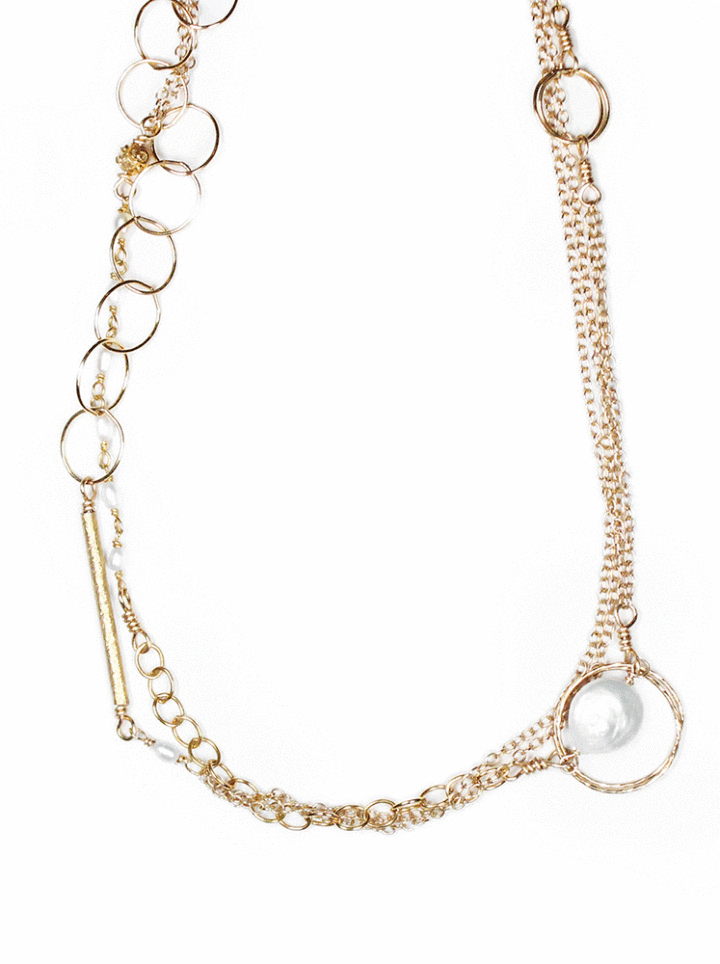 Pearl 14k Gold Filled Long Necklace Handcrafted in Denver, CO