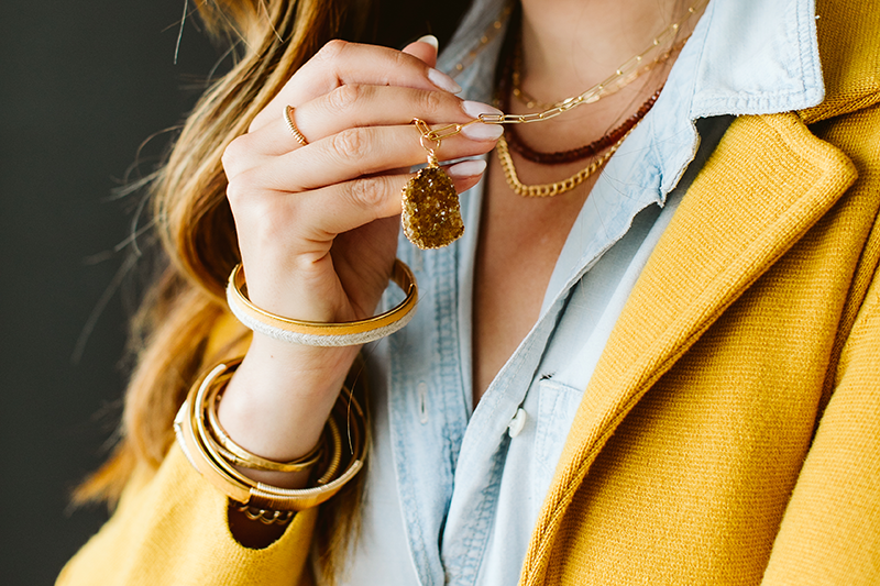 Golden Layering Jewelry For Fall Handcrafted in Denver