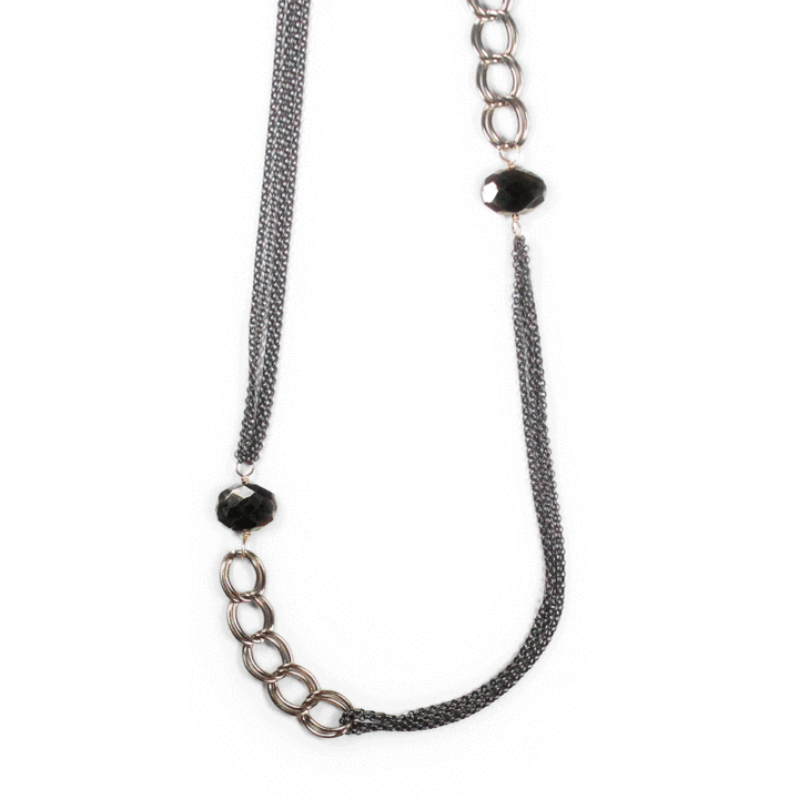 Pyrite Rolo Antique Long Necklace